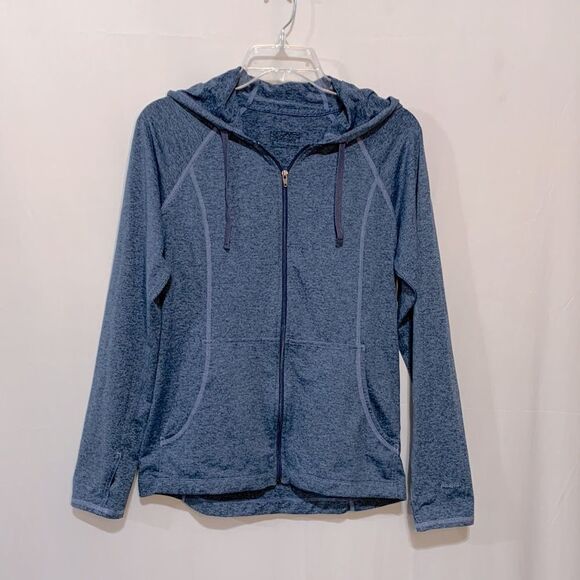 PATAGONIA Hoodie Jacket Grayish Blue Full Zip Pockets Thumb Hole 54905 Women's S - Picture 11 of 11